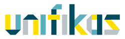 logo en color Unifikas, efecto de hecho con piezas de tangram